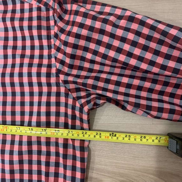 Eton Men's Dress Shirt Contemporary Size 41 & 16 Collar Black and Fusia gingham - Picture 8 of 9